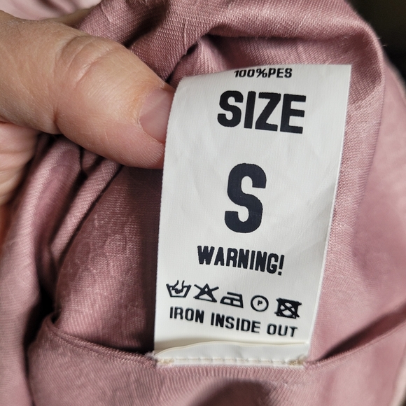 Custo Peace Dove Embellished Croc Embossed Faux Suede Blouse Blush Pink small - Picture 9 of 11